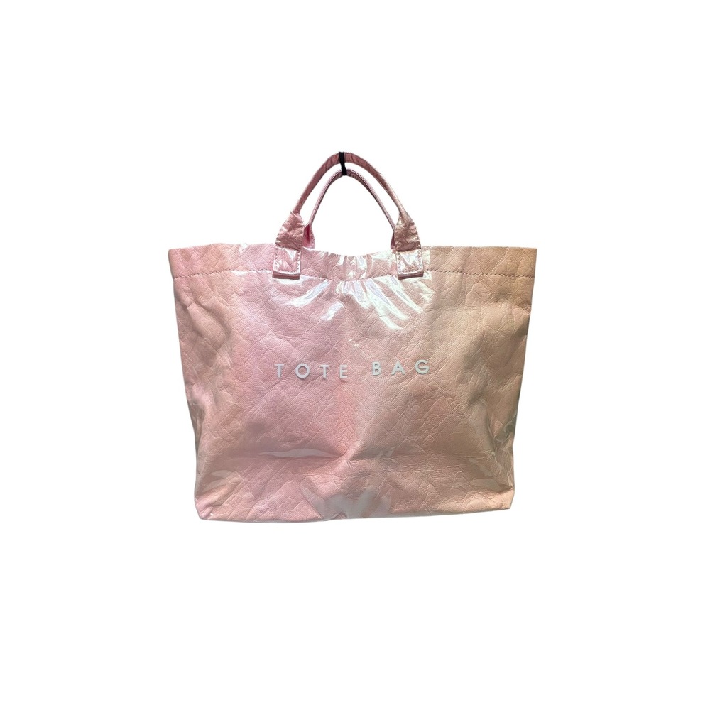 Tote Bag Large Pink PVC Coated Tear Resistant Paper Glossy Water Resistant